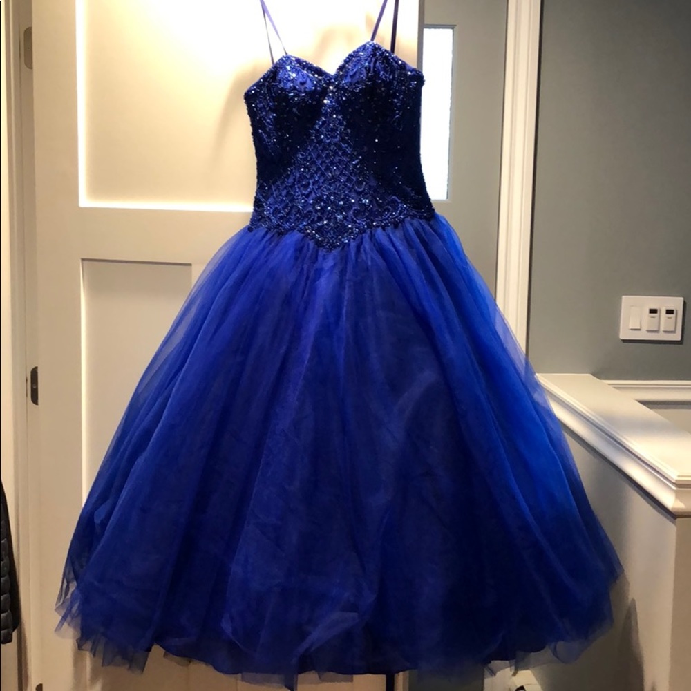 Cobalt blue beaded gown